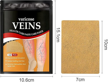 VEINEASE™ Spider & Varicose Vein Patches | 12 Patches | natural Herbal Therapy for Swelling, Fatigue & Vein Health